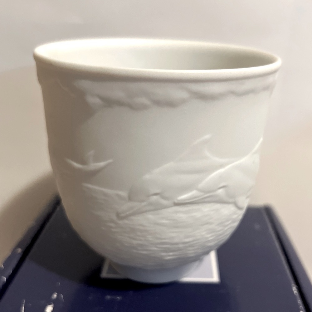 LLADRO 17658 DOLPHINS AT PLAY 1998 MEMBER VOTIVE CUP CANDLE HOLDER 3.5" New